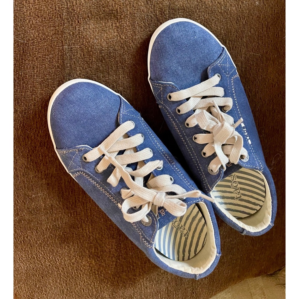 Taos Star Blue Canvas Lace Up Sneakers Women's Low Top Casual Shoes Size 9